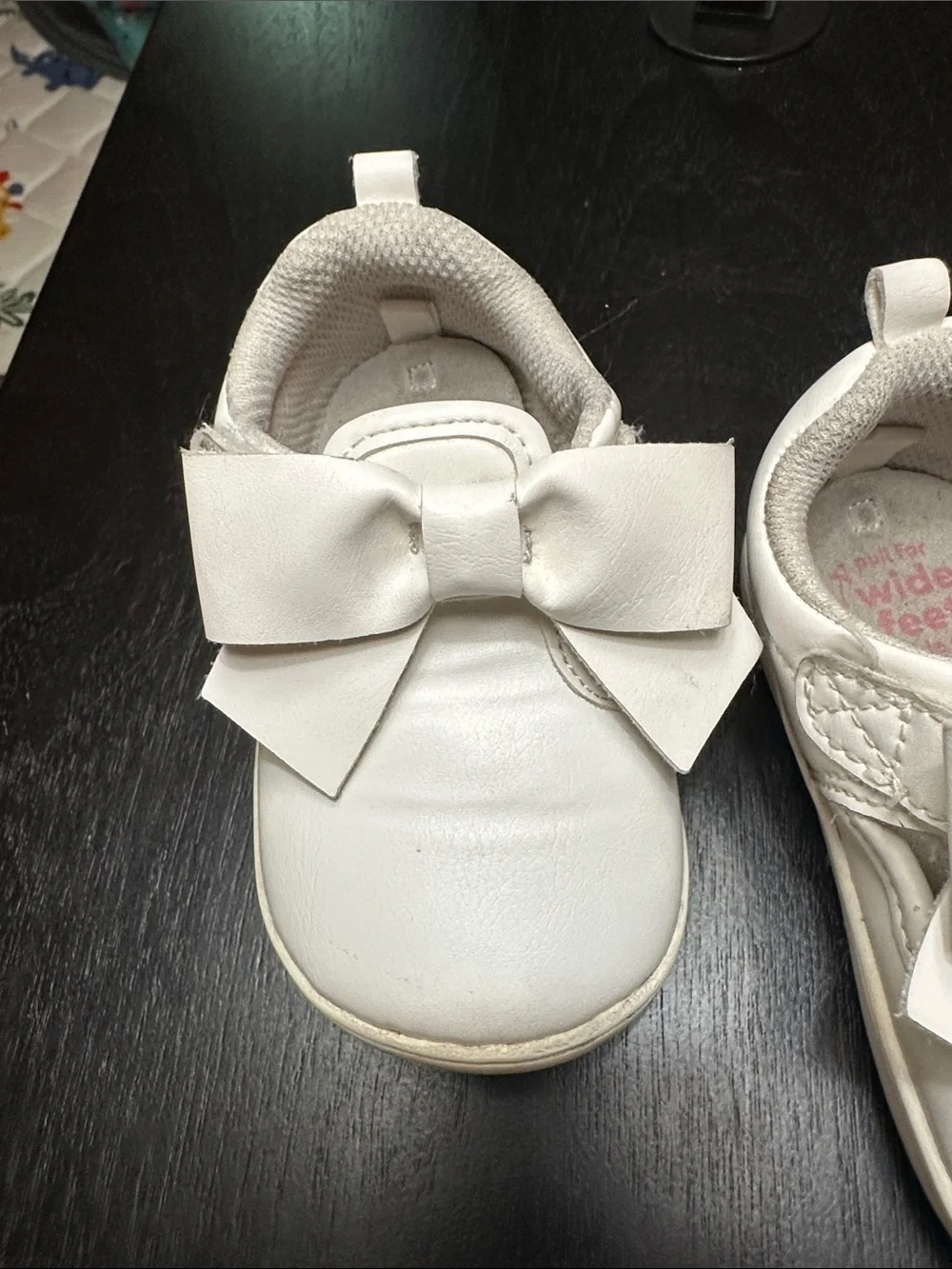 Stride Rite White Bow Slip-On Baby Shoes